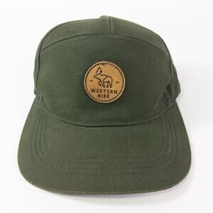 Western Rise Hat One Size Strap Back Green Moose Logo